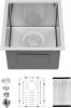 Bar Sink Undermount - Sarlai 14"x18" Undermount Single Bowl Stainless Steel Bar Prep Sink Small Kitchen Sink
