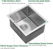Bar Sink Undermount - Sarlai 14"x18" Undermount Single Bowl Stainless Steel Bar Prep Sink Small Kitchen Sink