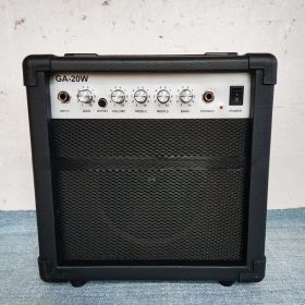 20W Electric Guitar Loudspeaker Box Electricity Box Wooden Guitar Speaker Folk Play And Sing (Option: Black-US)