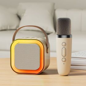 RGB Wireless Bluetooth Audio With Light Series (Option: Single Microphone White)