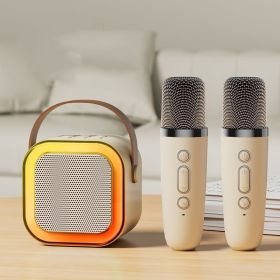 RGB Wireless Bluetooth Audio With Light Series (Option: Dual Microphone White)