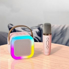 RGB Wireless Bluetooth Audio With Light Series (Option: Single Microphone Pink)