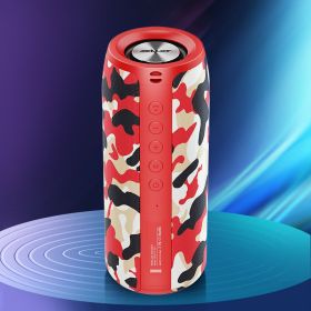 Outdoor Portable Subwoofer New Small Speaker (Option: Red-Camouflage upgrade version)