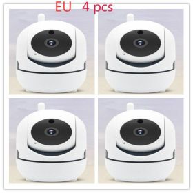 1080P Home Security Surveillance Auto Tracking Camera US EU UK Plug (Option: White-4PCS-EU)