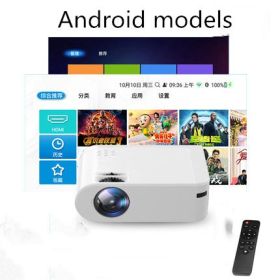 Home Office HD Mobile Wifi Wireless Projector (Option: White-Android-AU)