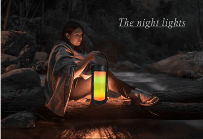 Led Lantern Wireless Bluetooth Speaker Portable Outdoor Sports Portable Night Light Booth Audio (Color: Black)
