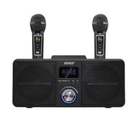 Home KTV Audio Creative Dual Microphone Subwoofer Mobile Phone Computer Wireless K Song Bluetooth Audio (Color: Black)