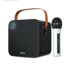 Tv K Song Singing Microphone Audio Integrated (Option: Black-USB)