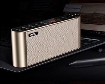 Wireless Bluetooth Speaker Dual Speakers Hifi Audio Card Usb Portable (Option: Golden-USB)