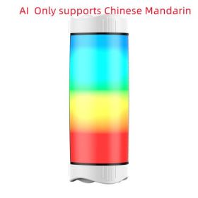 Intelligent 3D Surround Wireless Illuminated Bluetooth Speaker (Option: White-With Ai)