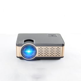 Home New Wifi Wireless Mobile Phone Projector (Option: Voice black gold-UK)
