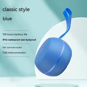 Bluetooth Speaker Outdoor Waterproof Subwoofer Audio (Color: Blue)