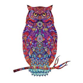 Wooden Puzzle Toy Children's Development Brain DIY Puzzle Three-dimensional Animal Puzzle (Option: Stay Owl A3)