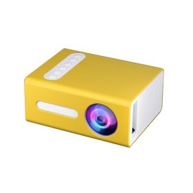 Home Office T300 Projector 1080P Miniature Mini Projector (Option: Yellow UK)