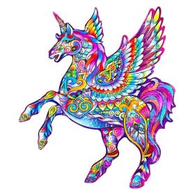 Wooden Puzzle Toy Children's Development Brain DIY Puzzle Three-dimensional Animal Puzzle (Option: Unicorn A3)