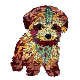 Wooden Puzzle Toy Children's Development Brain DIY Puzzle Three-dimensional Animal Puzzle (Option: Short Haired Dog A3)