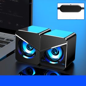 Computer audio desktop notebook home cable speaker desktop USB mini speaker subwoofer (Option: Black-Upgraded version)