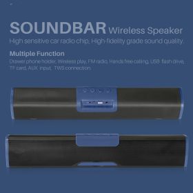 Portable Card Insertion Wireless Bluetooth Speaker (Option: Blue-USB)