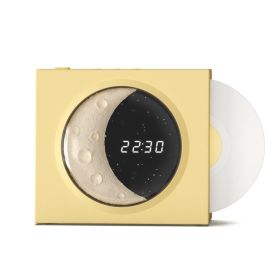 Moon Clock Bluetooth Speaker Vinyl Nostalgic Feelings High Volume Small Speaker (Option: Cream Yellow)
