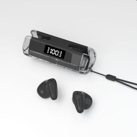 Sports Earphone Cellphone Universal Low Latency In-ear Digital Display Translucent Bluetooth Headset (Option: Dark Night Black)