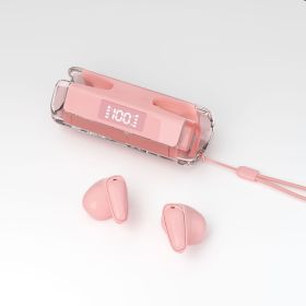 Sports Earphone Cellphone Universal Low Latency In-ear Digital Display Translucent Bluetooth Headset (Option: Fresh Pink)