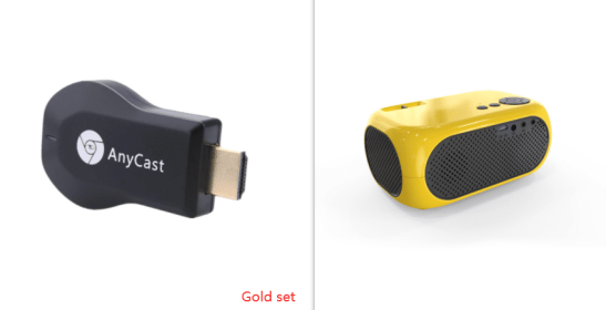 M24 Micro Mini Projector Led Portable Hd 1080p (Option: Gold set-EU)