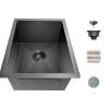 Gloss Black Ceramic Coating with NanoTek Undermount Kitchen Sink;  16 Gauge T-304 Stainless Steel Single Bowl Wet Bar or Prep Sink