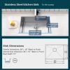Undermount Kitchen Sink;  16 Gauge Stainless Steel Wet Bar or Prep Sinks Single Bowl