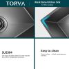 Gloss Black Ceramic Coating with NanoTek Undermount Kitchen Sink;  16 Gauge T-304 Stainless Steel Single Bowl Wet Bar or Prep Sink