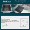 Gloss Black Ceramic Coating with NanoTek Undermount Kitchen Sink;  16 Gauge T-304 Stainless Steel Single Bowl Wet Bar or Prep Sink