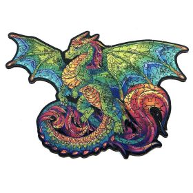 Wooden Puzzle Toy Children's Development Brain DIY Puzzle Three-dimensional Animal Puzzle (Option: Colorful Flying Dragon A3)