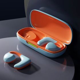 Non In-ear Bluetooth Headset Ultra-long Life Battery Waterproof And Noise Reduction Sports Wireless (Option: Blue Orange)
