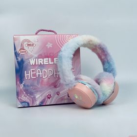 Small Egg Yolk Doll Plush Warm Cartoon Headset (Color: Pink)