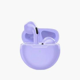 True Wireless Bluetooth Headset J6 Gaming Touch Noise (Option: Pro6 Purple-Bag Packaging)