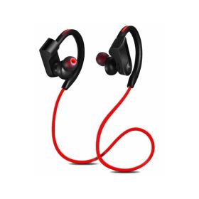 Wireless Neck Mounted Bluetooth Earphones (Color: Red)