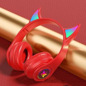 Fashion Luminous Bass Foldable Headphones (Option: Red-B39-USB)