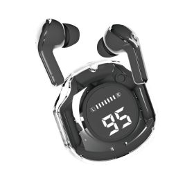 Ultra-long Life Battery Large Power Digital Display Wireless Bluetooth Headset (Option: Black-Bare Metal)